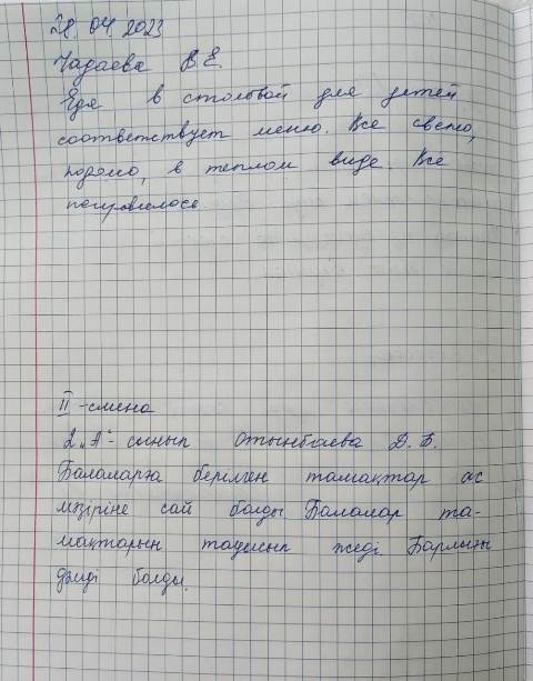 Журнал бракеражной комиссии. Апрель 2023 г.